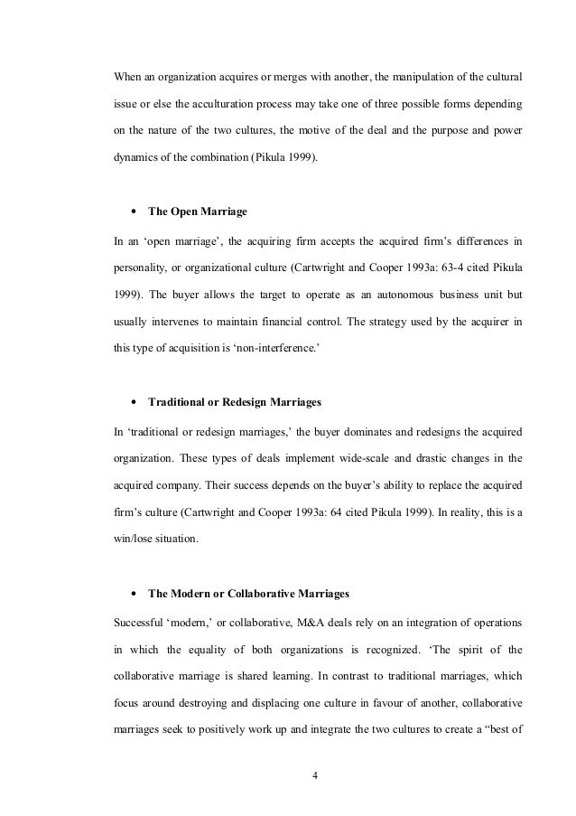 Mergers and acquisitions phd thesis format