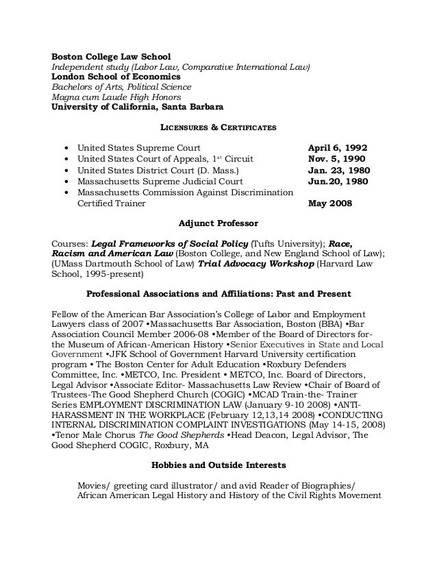 boston college resume template