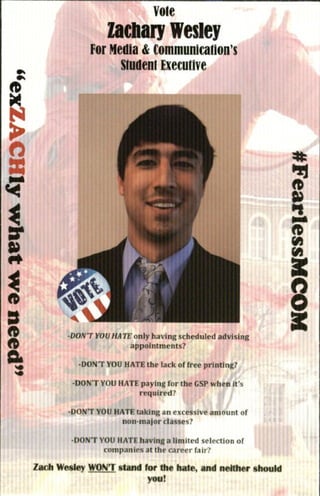Zach Wesley Student Executive Campaign