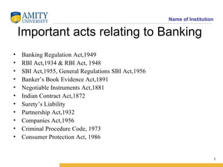 Important acts relating to Banking ,[object Object],[object Object],[object Object],[object Object],[object Object],[object Object],[object Object],[object Object],[object Object],[object Object],[object Object]
