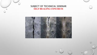 SUBJECT OF TECHNICAL SEMINAR
SELF HEALING CONCRETE
 