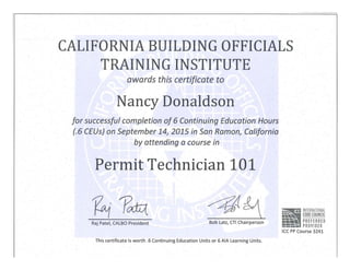 Permit Tech 101  San Ramon Cert