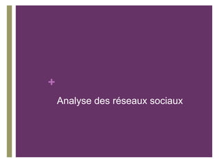 +
Analyse des réseaux sociaux
 