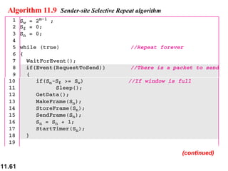 11.61
Algorithm 11.9 Sender-site Selective Repeat algorithm
(continued)
 