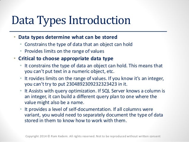 1 data types