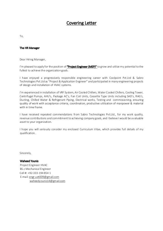 Covering Letter