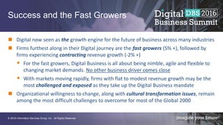 © 2016 Information Services Group, Inc. All Rights Reserved.
Success and the Fast Growers
 Digital now seen as the growth...