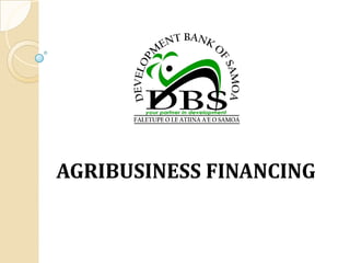 AGRIBUSINESS FINANCINGAGRIBUSINESS FINANCING
 