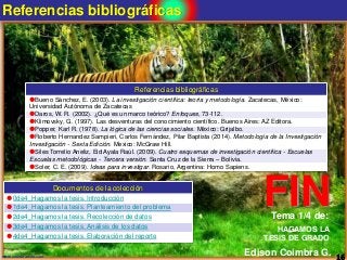 Referencias bibliográficas
16www.coimbraweb.com
Referencias bibliográficas
Bueno Sánchez, E. (2003). La investigación cie...