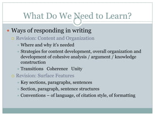 Helps create partnerships within the unit and within the larger community – act of building“Yes, and…” Thinking