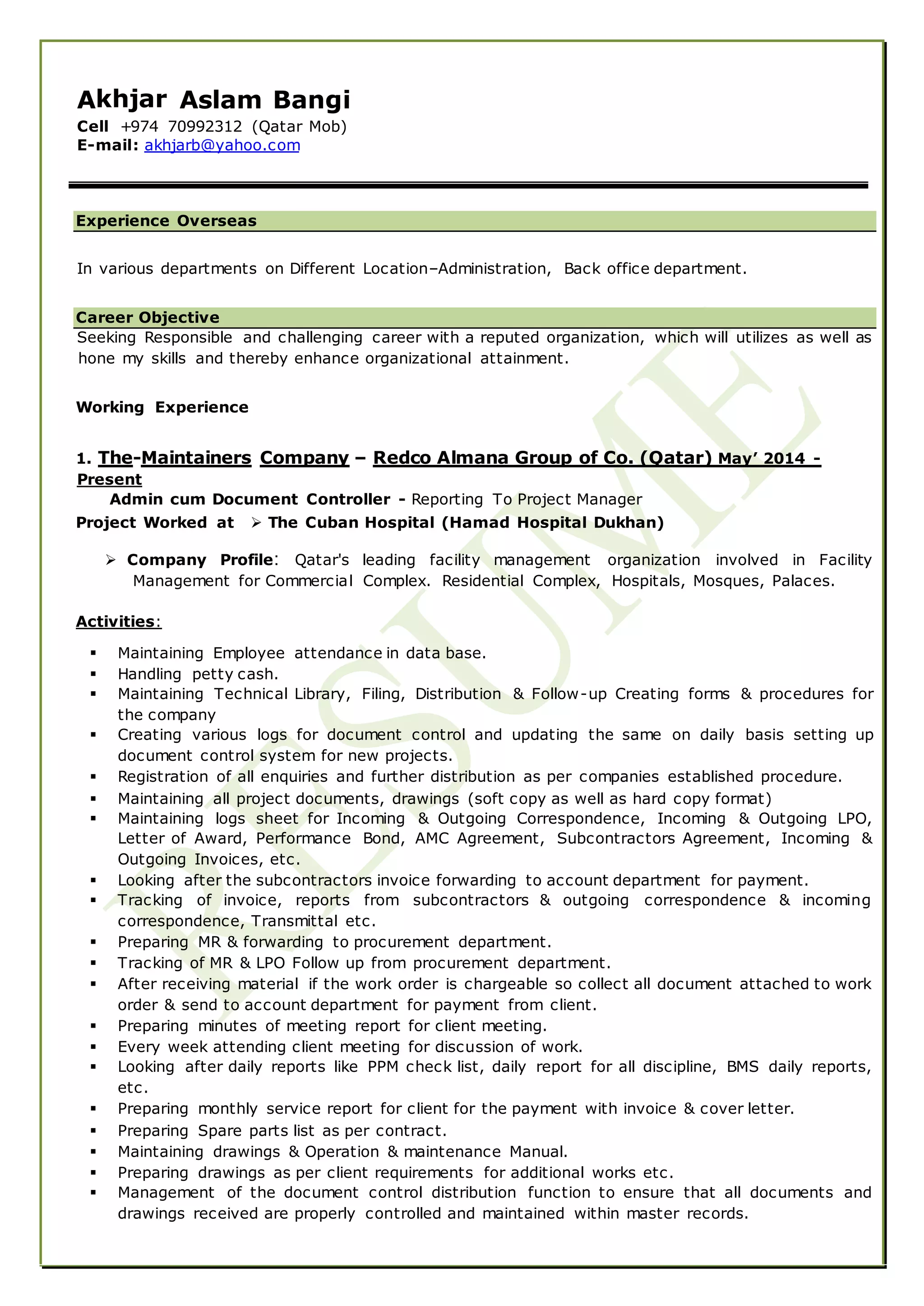 DOCUMENT CONTROLLER | DOCX