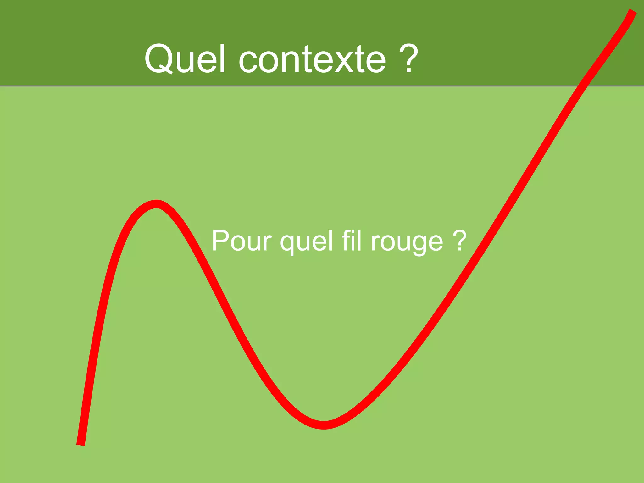 Quel contexte ? Pour quel fil rouge ? 