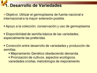 Definición de politica de semillas y sus elementos, Por Wilson Hugo -FAO