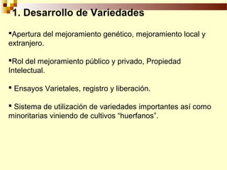 Definición de politica de semillas y sus elementos, Por Wilson Hugo -FAO