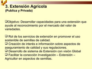 Definición de politica de semillas y sus elementos, Por Wilson Hugo -FAO