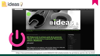 ideas
http://tecuentoidea.blogspot.com/2023/01/22-elaborando-la-primera-parte-de-la.html
💡
2medicina 5Ps +predictiva, prev...