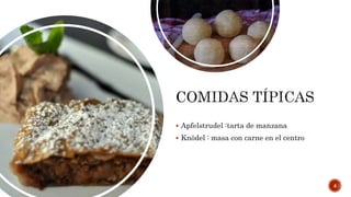  Apfelstrudel :tarta de manzana
Knödel : masa con carne en el centro
4