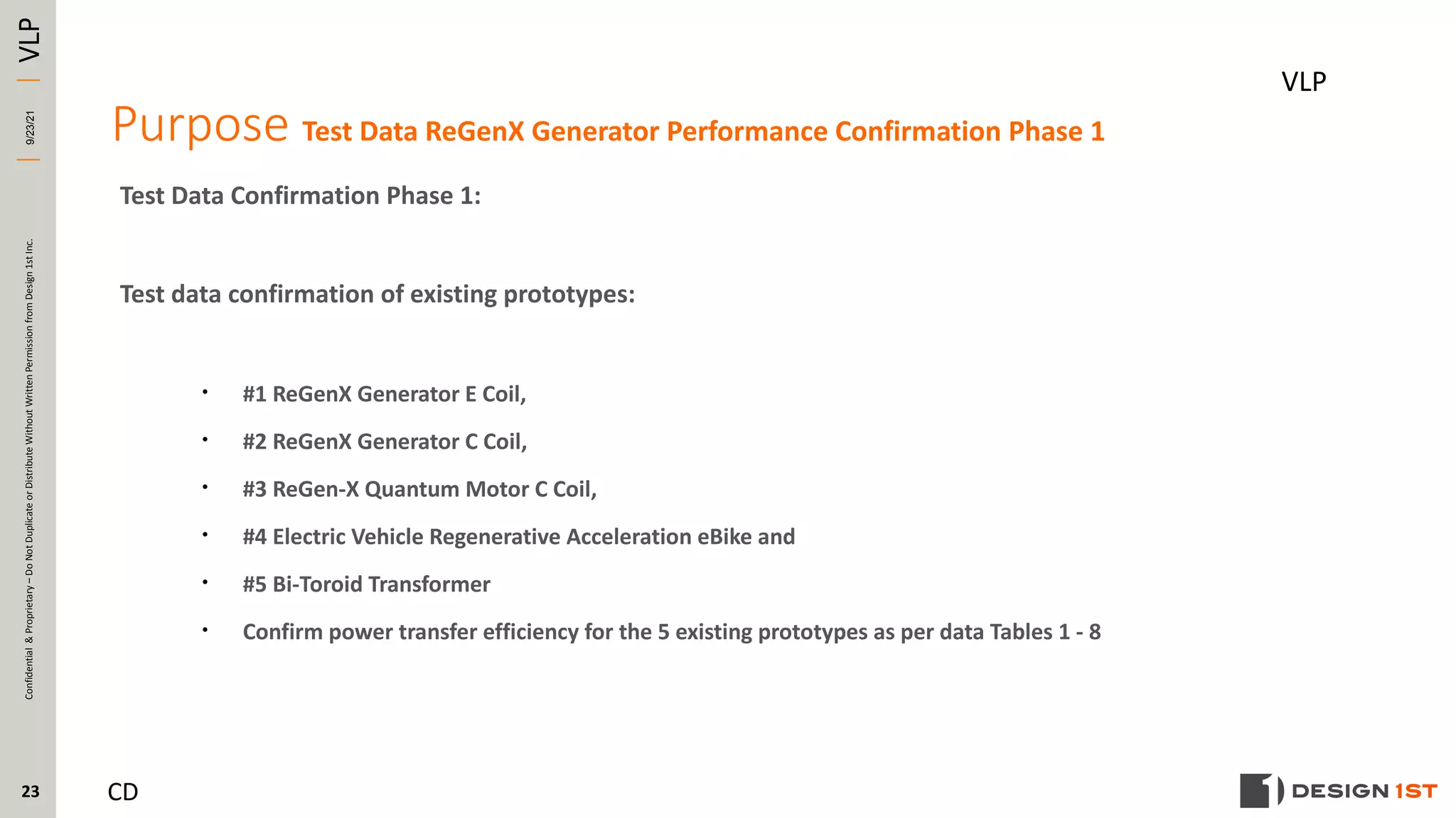 Design 1st Performance Confirmation Testing 2021 09-21 RE: Potential ...