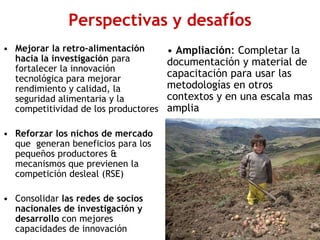 La biodiversidad de la papa como oportunidad para facilitar el acceso de pequeños productores a mejores mercados Slide 28