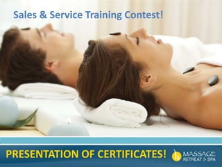 PRESENTATION OF CERTIFICATES!
Sales & Service Training Contest!
 