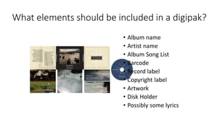 A2 Media Studies Digipak Analysis | PPTX