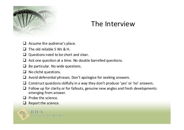 What are journalists' interview questions?