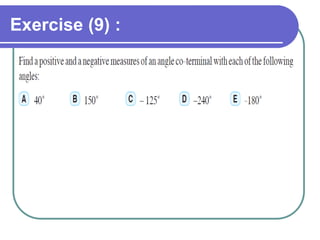 Exercise (9) :
 
