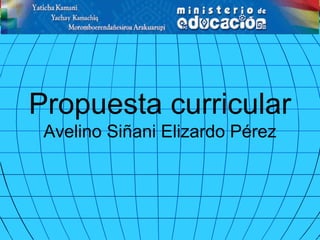 Propuesta curricular
Avelino Siñani Elizardo Pérez
 