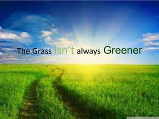The Grass Isn’t always Greener
 