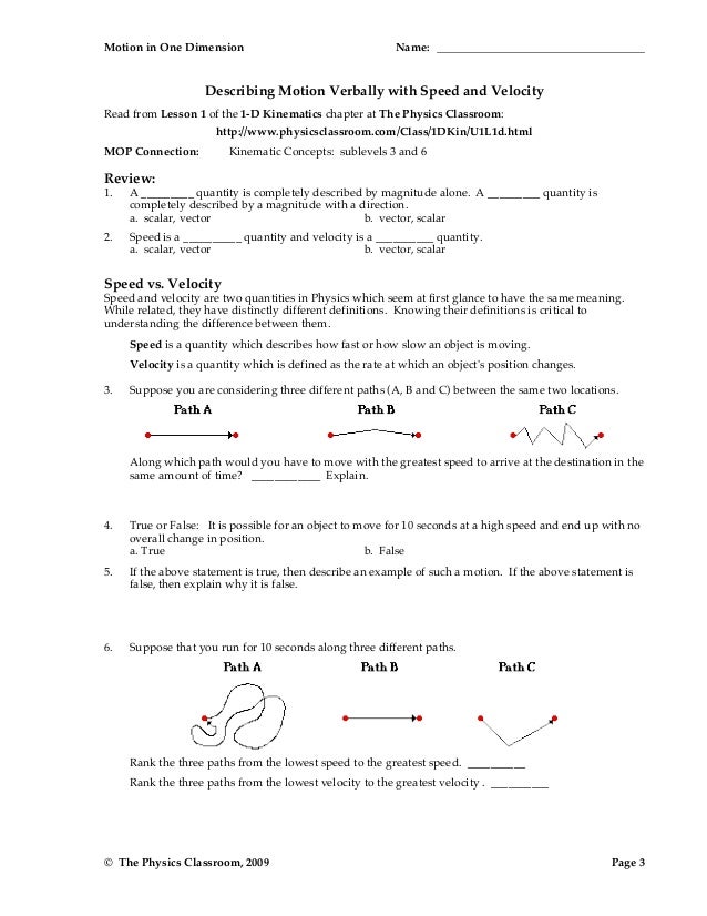 1d motion worksheet_packet