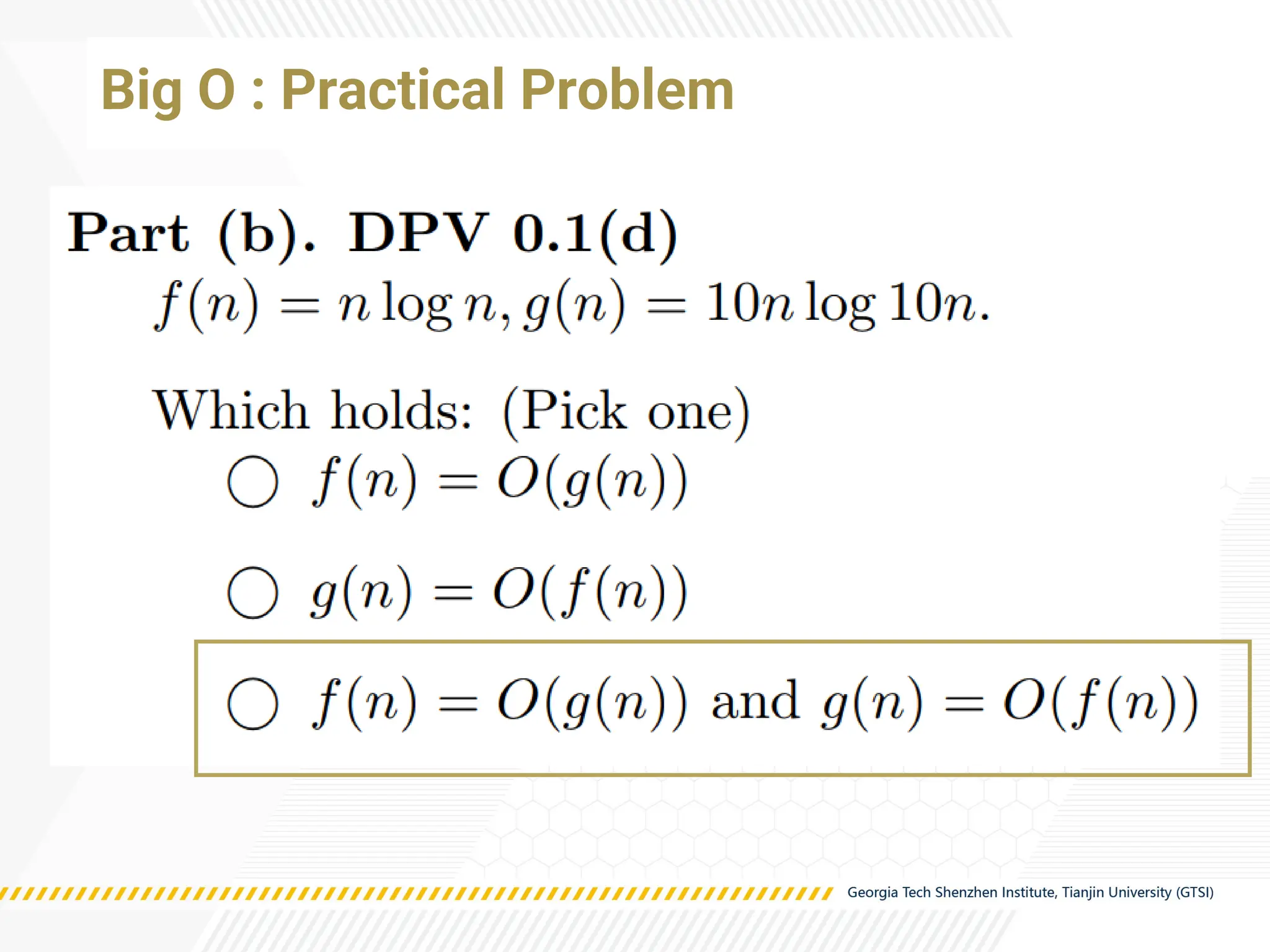 Big O : Practical Problem
 