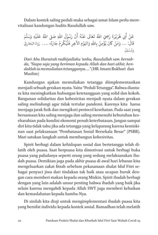 20 Panduan Praktis Shalat dan Khutbah Idul Fitri Saat Wabah Covid-19
Dalam kontek saling peduli maka sebagai umat Islam pe...