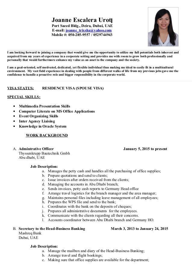 Joanne Escalera CV