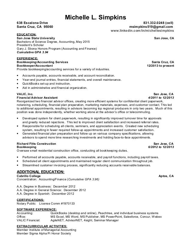 A accounting resume