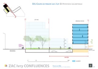 BOULEVARD DE
BRANDEBOURG
RUE DE LA GARE
lot 1E2a
2,8 m
2,8 m
2,8 m
0 10 50 m
PUBLIC
LOT 1E2b
LOGEMENT
IMMEUBLE SUR RUE
PRIVÉ
PUBLIC
PRIVÉ
33.85 NGF
(COTE DE CRUE
CINQUANTENAIRE
+ 20 CM)
LIMITE1E2A/1E2B
2,8 m
4,5 m
D. Hypothèse volumétriqueD.5. Coupes de principe sur l’îlot
ZAC Ivry CONFLUENCES Fiche de lot 1E2a
agence Reichen et Robert & Associes / 17 rue Brézin 75014 Paris 20
Hall d’entrée sur
niveau rue
 