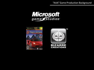 “AAA”Game Production Background
 