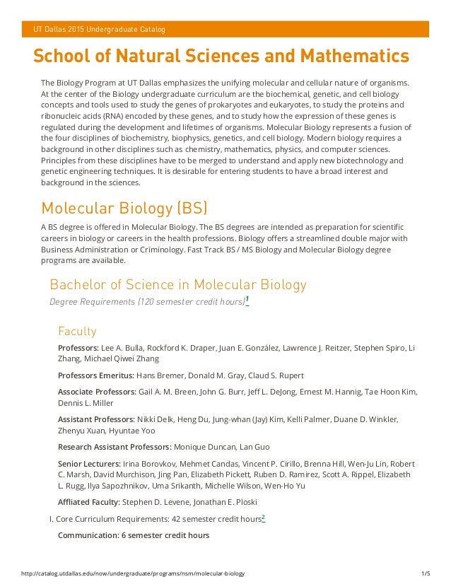 2015undergraduateprogramsnsmmolecularbiology