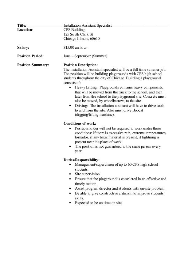 installation-assistant-job-description