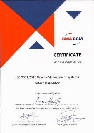 14. CMA CGM - Internal Auditor