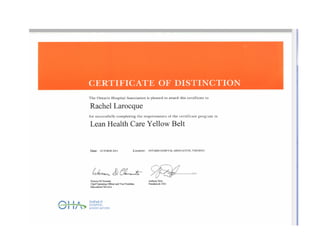 LEAN Health Care Yellow Belt - Oct 2015-1