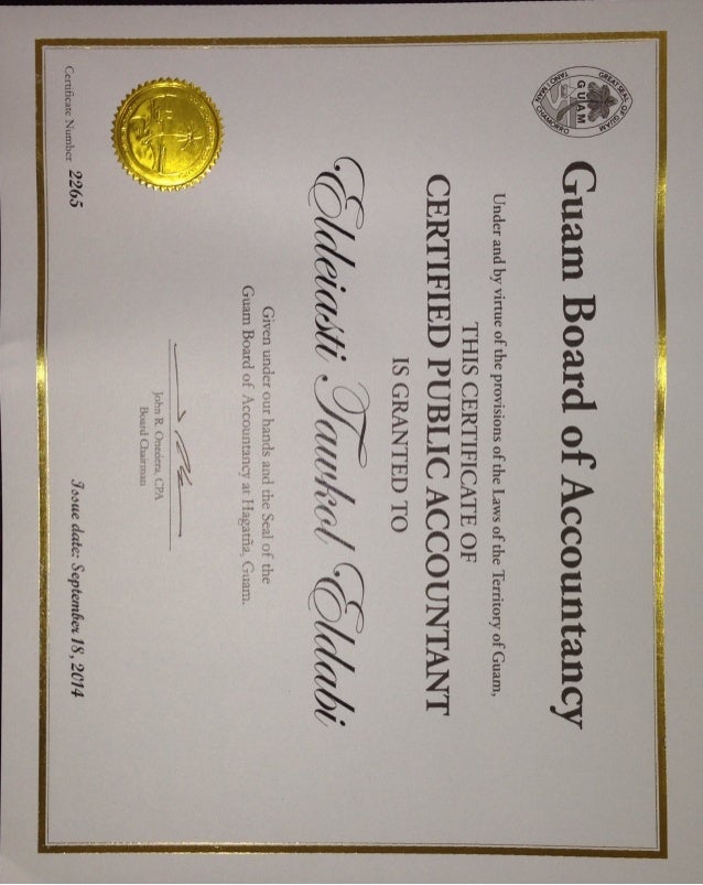CPA CERTIFICATE CPA CERTIFICATE