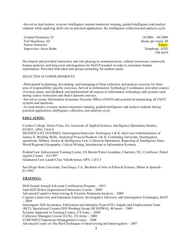 border patrol resume