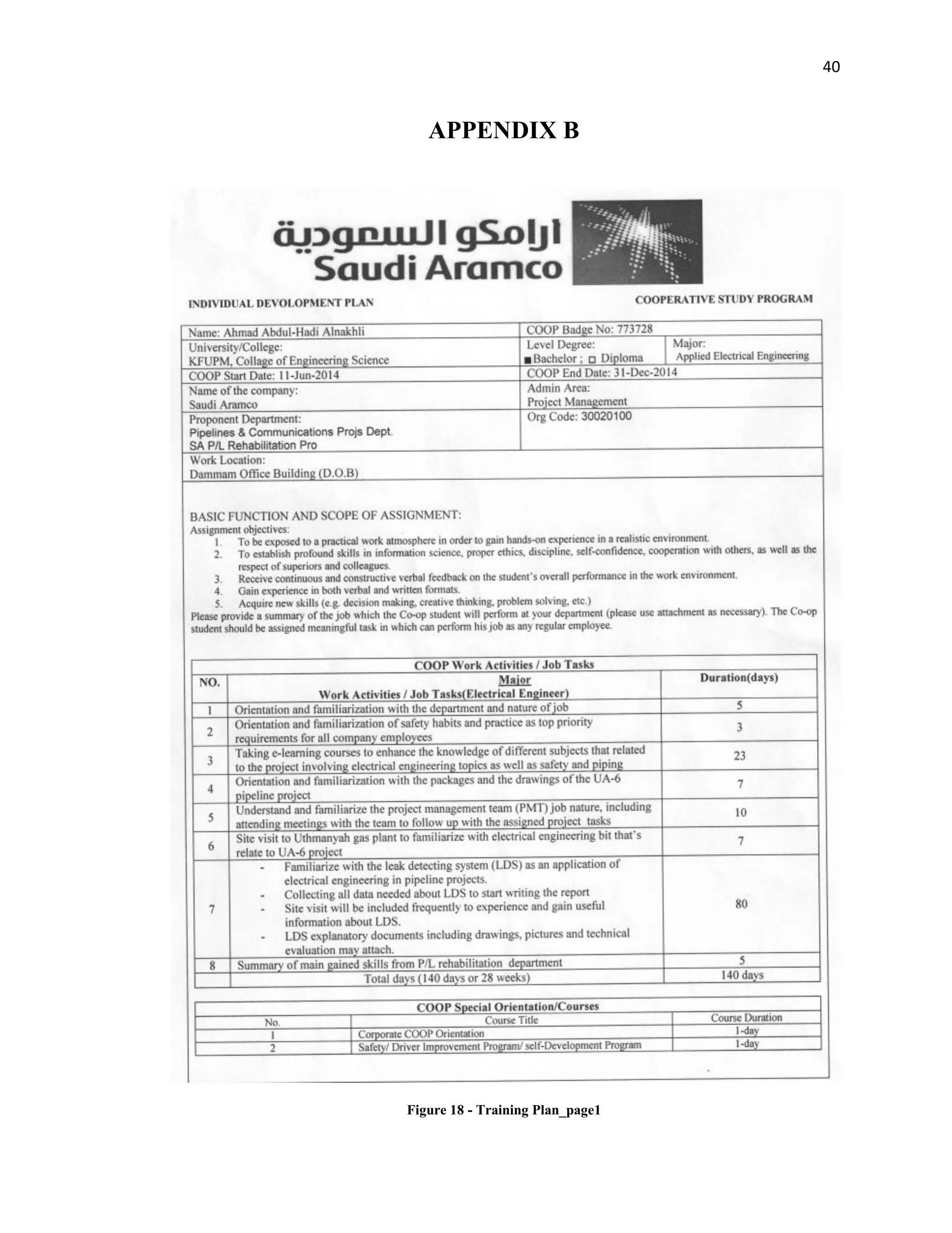 40
APPENDIX B
Figure 18 - Training Plan_page1
 