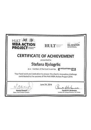 MBA AP Certificate