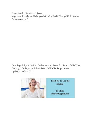 Framework. Retrieved from:
https://eclkc.ohs.acf.hhs.gov/sites/default/files/pdf/elof-ohs-
framework.pdf.
Developed by Kristina Bodamer and Jennifer Zaur, Full-Time
Faculty, College of Education, ECE/CD Department
Updated 3-31-2021
 