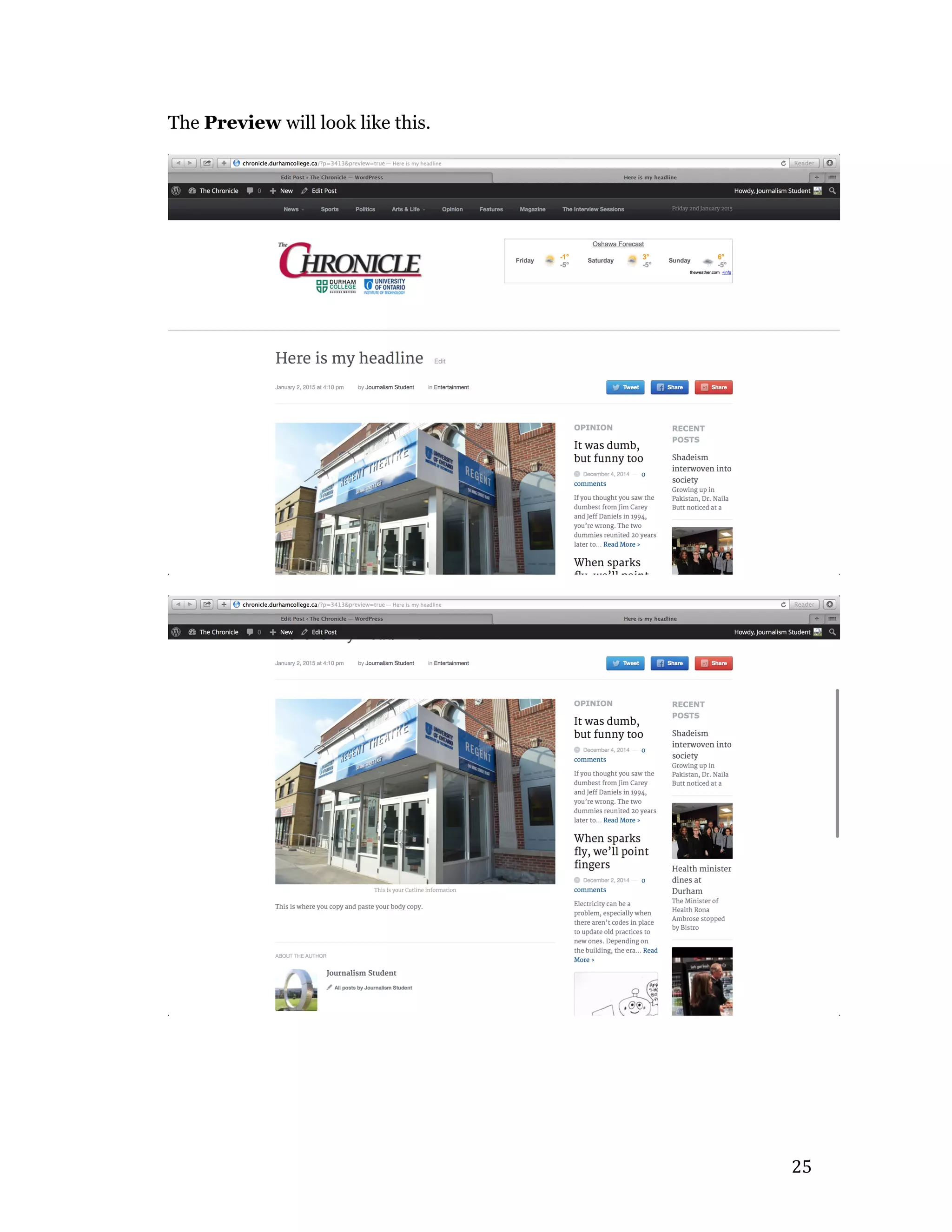   25	
  
The Preview will look like this.
 