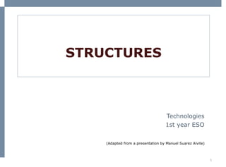 STRUCTURES Technologies 1st  year  ESO (Adapted from a presentation by Manuel Suarez Alvite) 