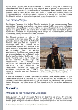 Hacia un mejor entendimiento sobre los agricultores custodios y sus roles percepciones de un estudio de caso en Cachilaya Bolivia