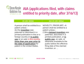 S K G F. C O M © 2016 Sterne, Kessler, Goldstein & Fox P.L.L.C. All Rights Reserved.59
AIA (applications filed, with claims
entitled to priority date, after 3/16/13)
 