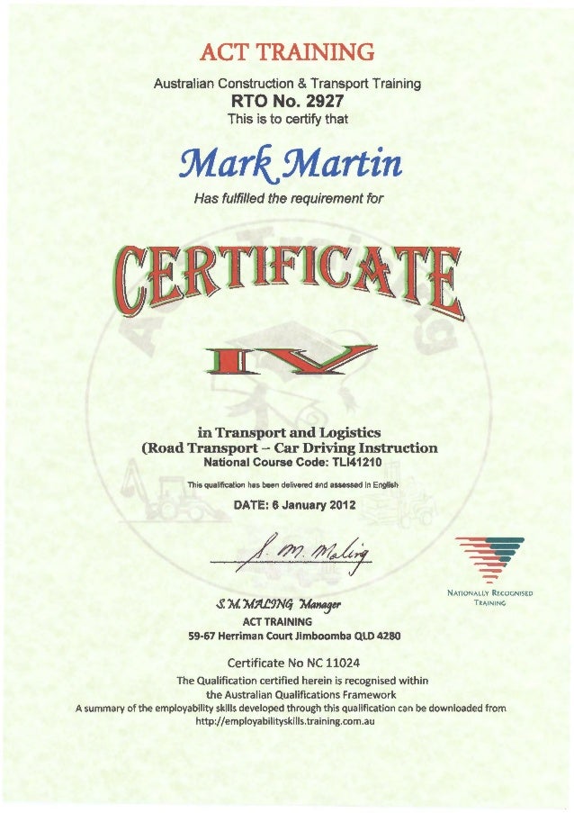 Certificate Iv In Transport And Logistics Car Driving Instruction Certificate Iv In Transport And Logistics Car Driving Instruction